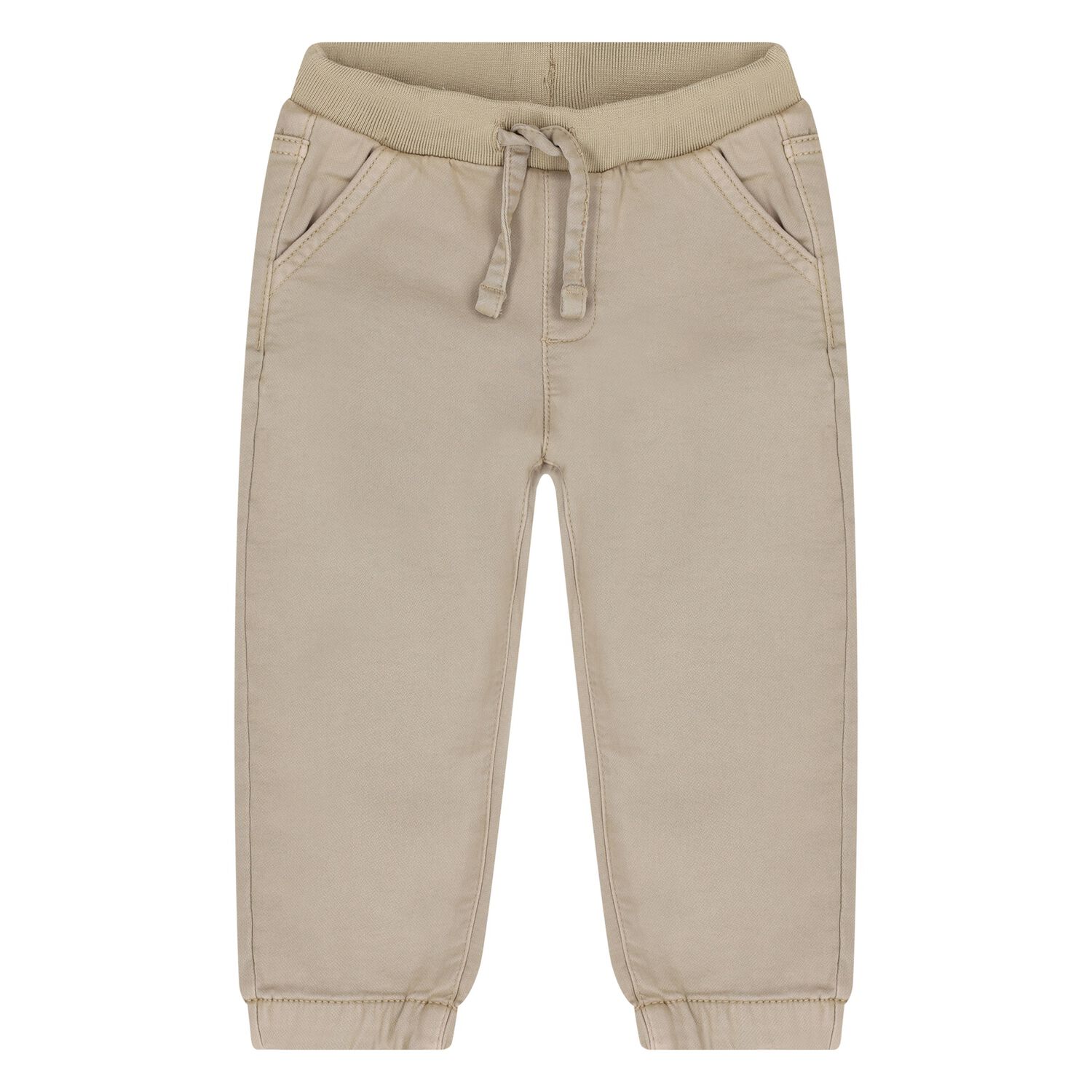 Younger Boys Beige Joggers, 1, hi-res