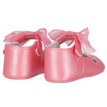 Baby Girls Pink Bow Pre Walker Shoes