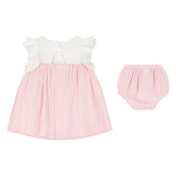 Baby Girls White & Pink Dress Set