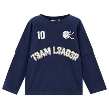 Boys Navy Blue Long Sleeve Top
