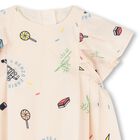 Baby Girls Beige Logo Dress, 1, hi-res