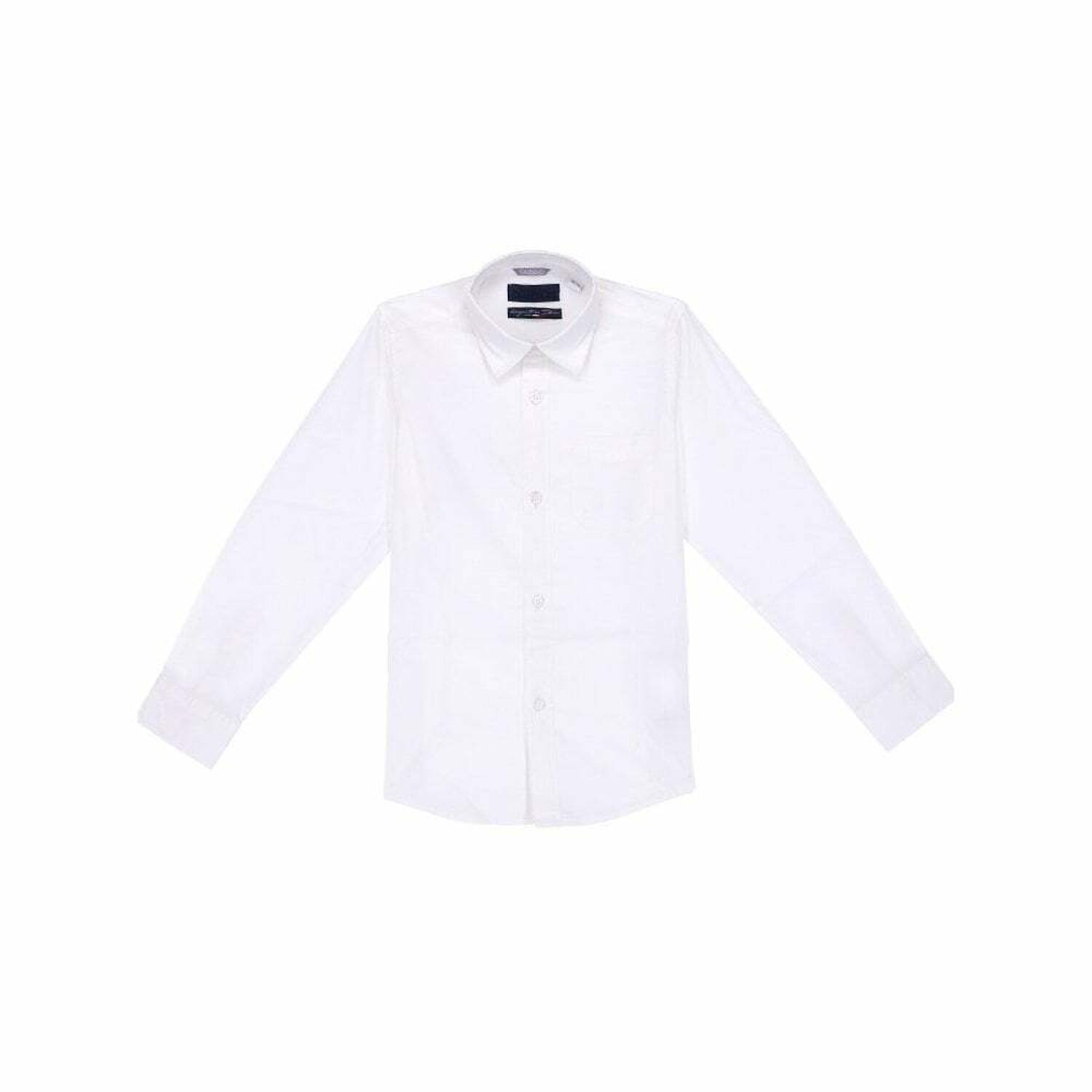 Boys White Long Sleeved Shirt, 1, hi-res