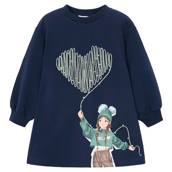 Girls Navy Blue Dress