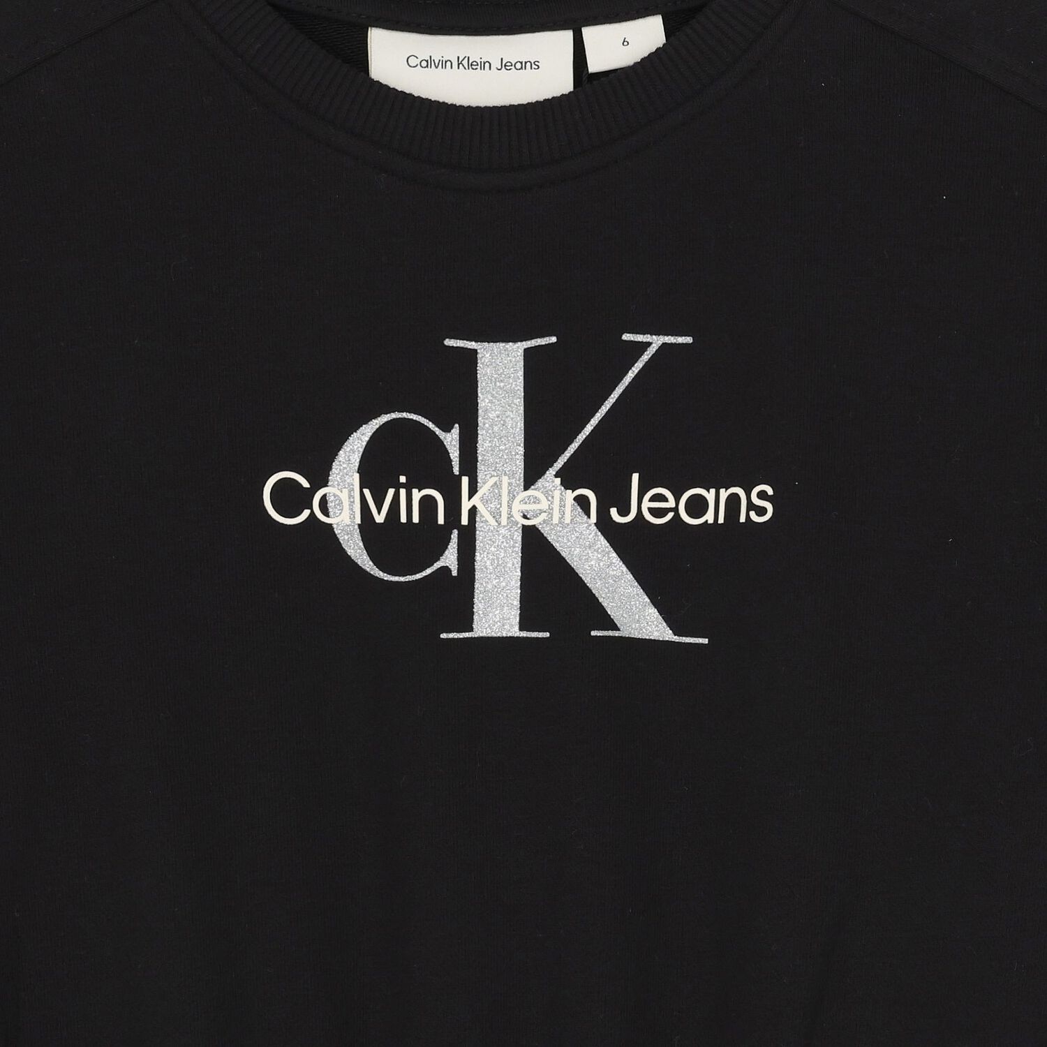 Girls Black Logo Dress, 1, hi-res