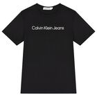 Boys Black Logo T-Shirt, 1, hi-res