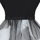Younger Girls Black & White Logo Organza Dress, 1, hi-res