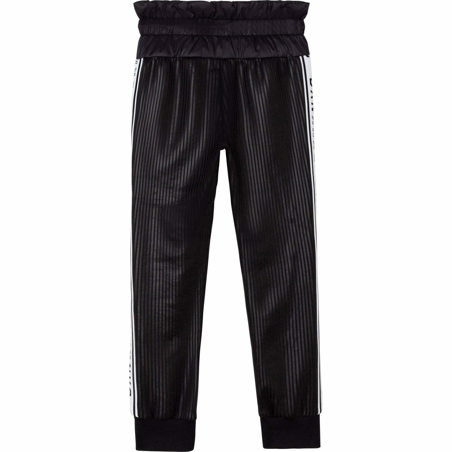 بنطلون رياضى بالشعار باللون الاسود للبنات, 1, hi-res