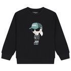 Boys Black Ikonik Logo Sweatshirt, 1, hi-res