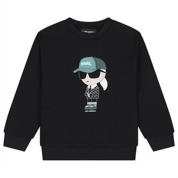 Boys Black Ikonik Logo Sweatshirt