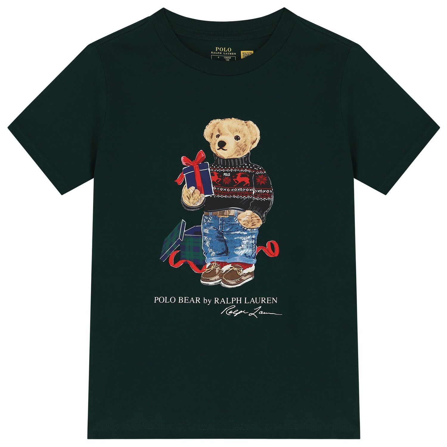 Boys Green Polo Bear T-Shirt, 1, hi-res