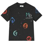 تي شيرت أسود بشعار للأولاد, 1, hi-res