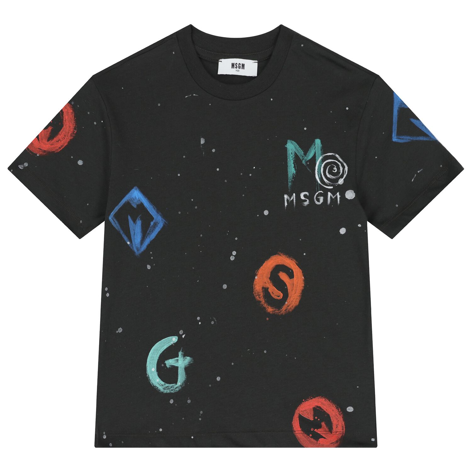 تي شيرت أسود بشعار للأولاد, 1, hi-res