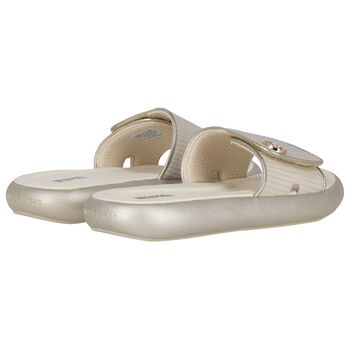 Girls Ivory & Gold Logo Sliders