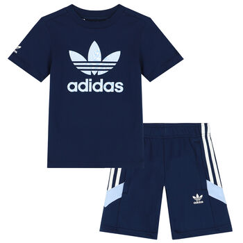 Navy Blue Logo Short Set