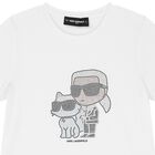 Girls White Ikonik Logo T-Shirt, 2, hi-res