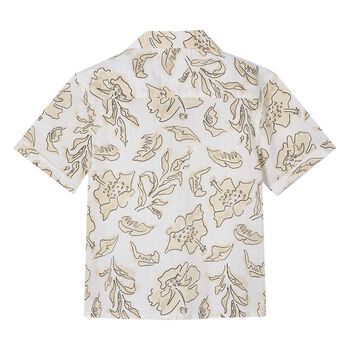 Boys Ivory & Beige Cotton Shirt