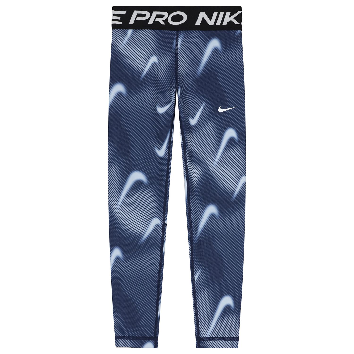 Girls Navy Blue Logo Leggings, 1, hi-res