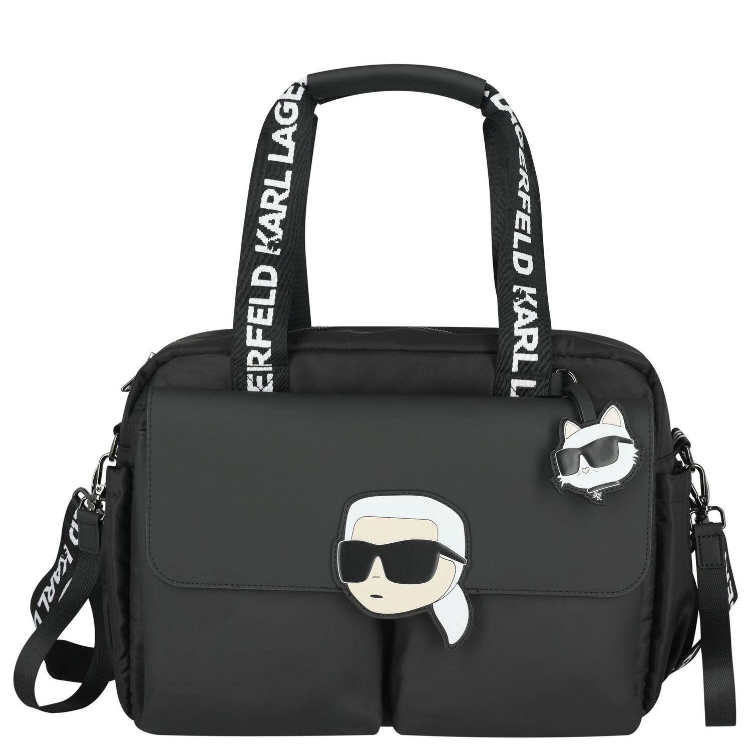 حقيبة تغيير  بالشعار باللون الأسود, 1, hi-res