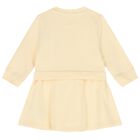 Baby Girls Beige Logo Dress, 1, hi-res