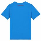 Girls Blue Embroidered Jersey T-Shirt, 1, hi-res
