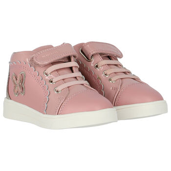 حذاء بنات رياضي على شكل فراشة باللون الوردي