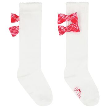 Girls White Bows Socks