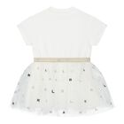 Baby Girls White Logo Tulle Dress, 1, hi-res