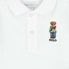 Baby Boys White Logo Polo Shirt, 1, hi-res