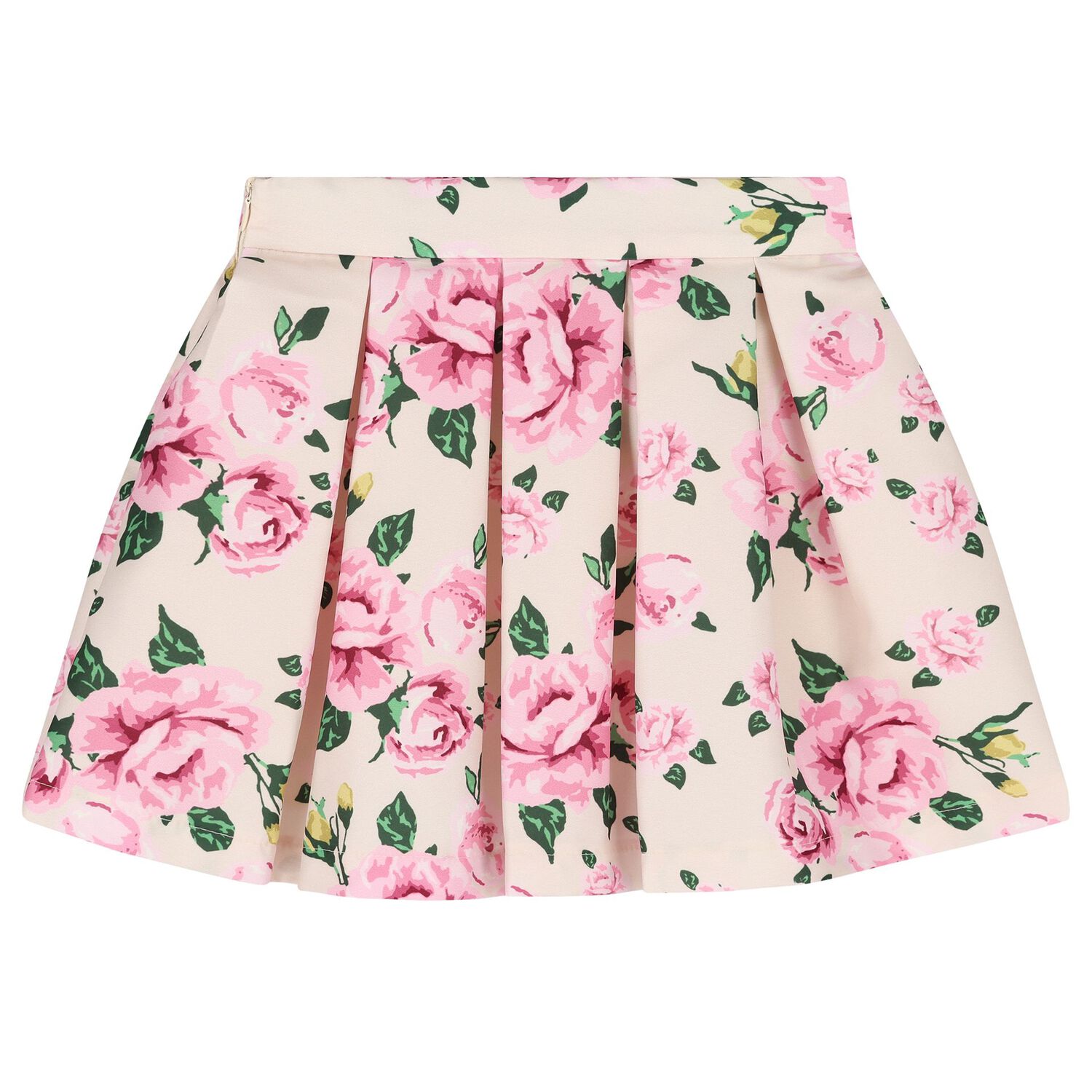 Girls White & Pink Floral Skirt Set, 1, hi-res
