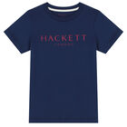 Boys Navy Blue Logo T-Shirt, 1, hi-res