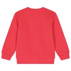 Girls Pink Floral Logo Sweatshirt, 1, hi-res
