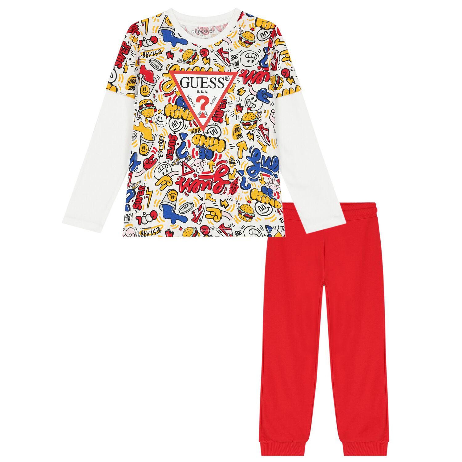 Boys White & Red Logo Tracksuit, 1, hi-res image number null