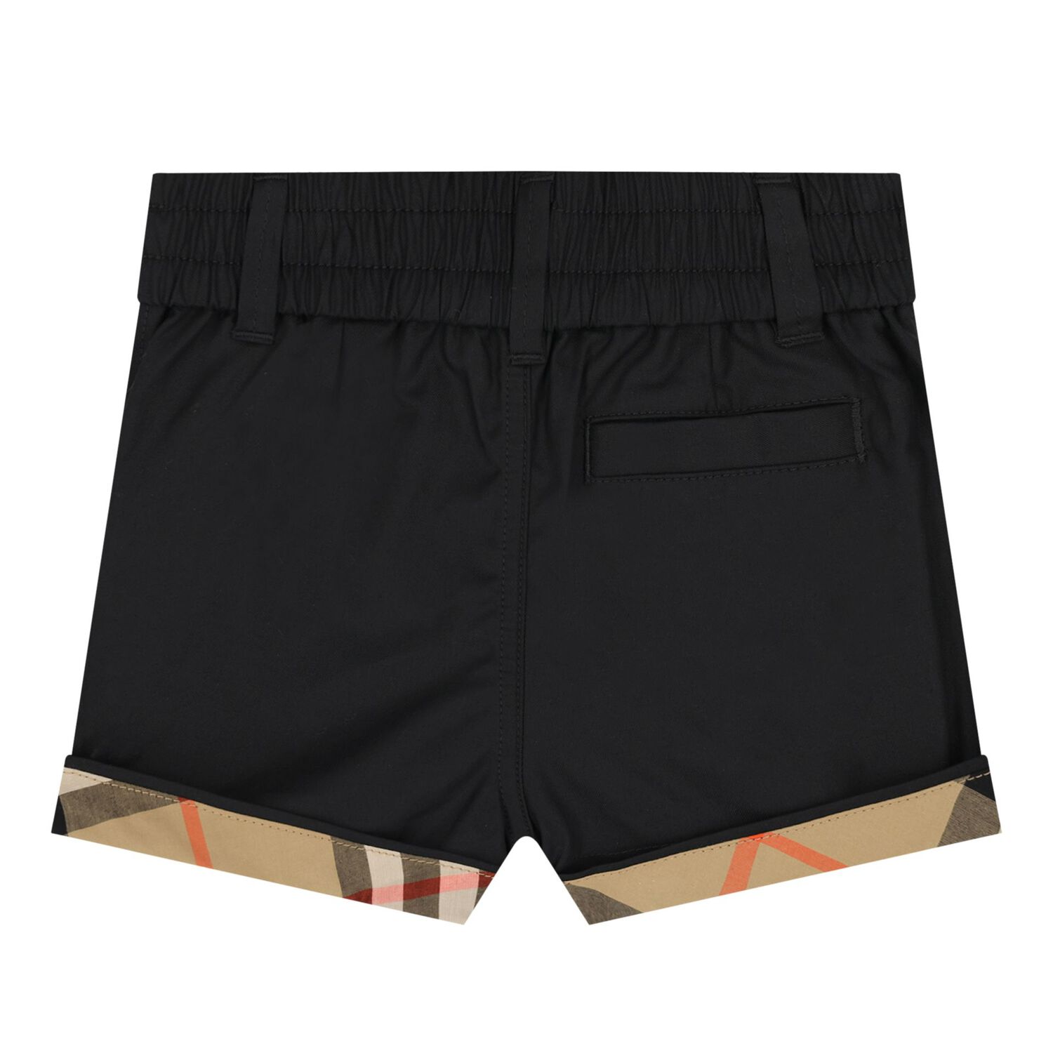 Baby Boys Black & Beige Check Shorts, 1, hi-res