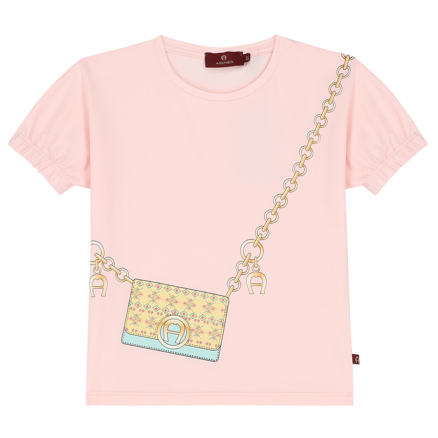 Girls Pink Logo Bag T-Shirt, 1, hi-res