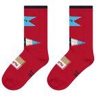 Boys Navy Blue & Red Socks ( 3-Pack ), 2, hi-res