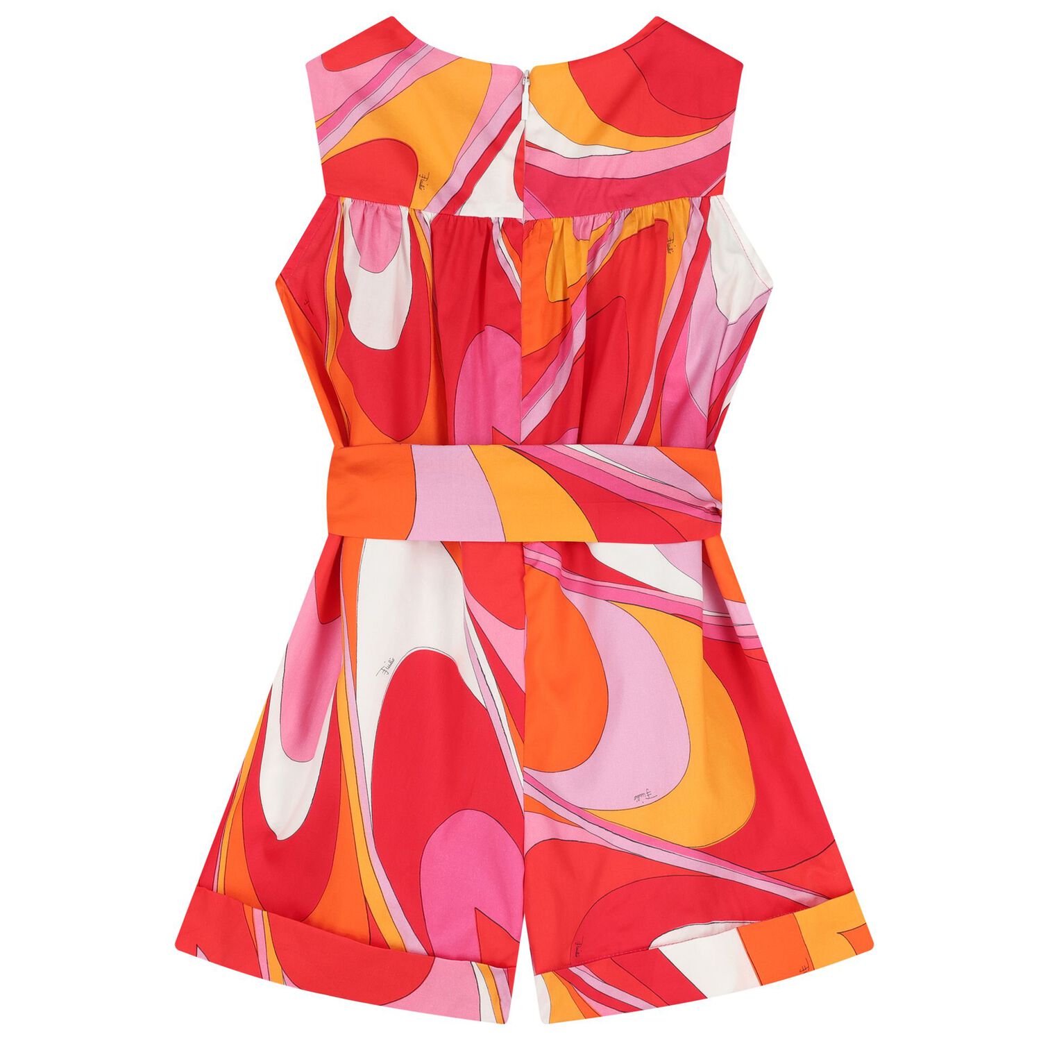 Girls Pink Onde Logo Playsuit, 1, hi-res