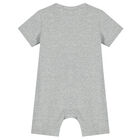 Baby Boys Beige Logo Romper, 2, hi-res