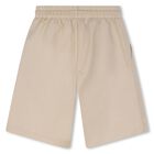 Boys Beige Logo Shorts, 1, hi-res