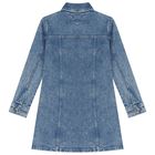 Girls Blue Denim Logo Dress, 1, hi-res