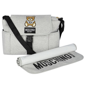 Grey Teddy Bear Logo Baby Changing Bag