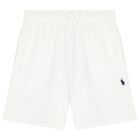 Boys White Logo Shorts, 1, hi-res