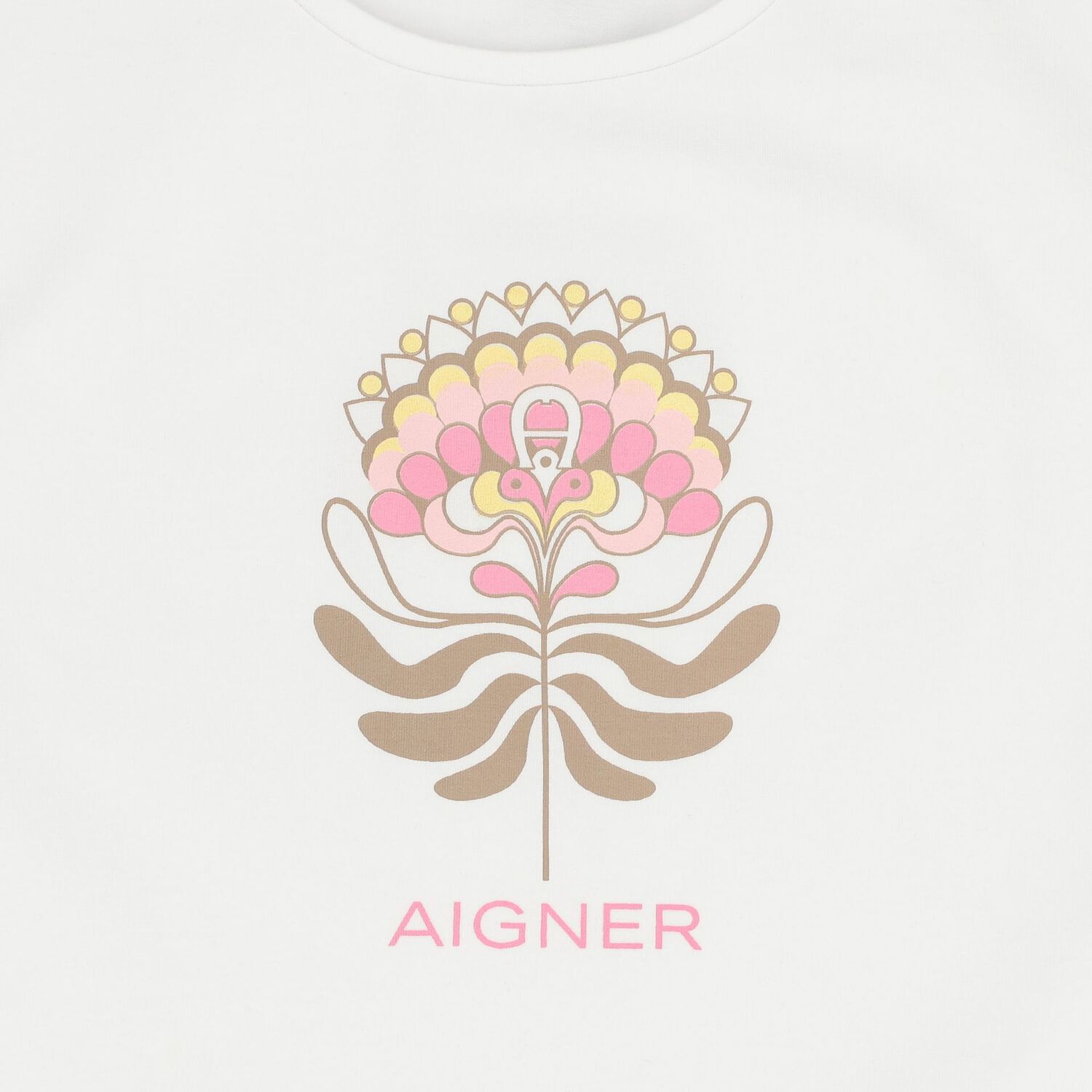 Girls White Flower Logo T-Shirt, 1, hi-res