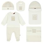 Ivory & Gold Logo Babygrow Set, 1, hi-res