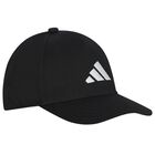 Black Embroidered Logo Cap, 1, hi-res