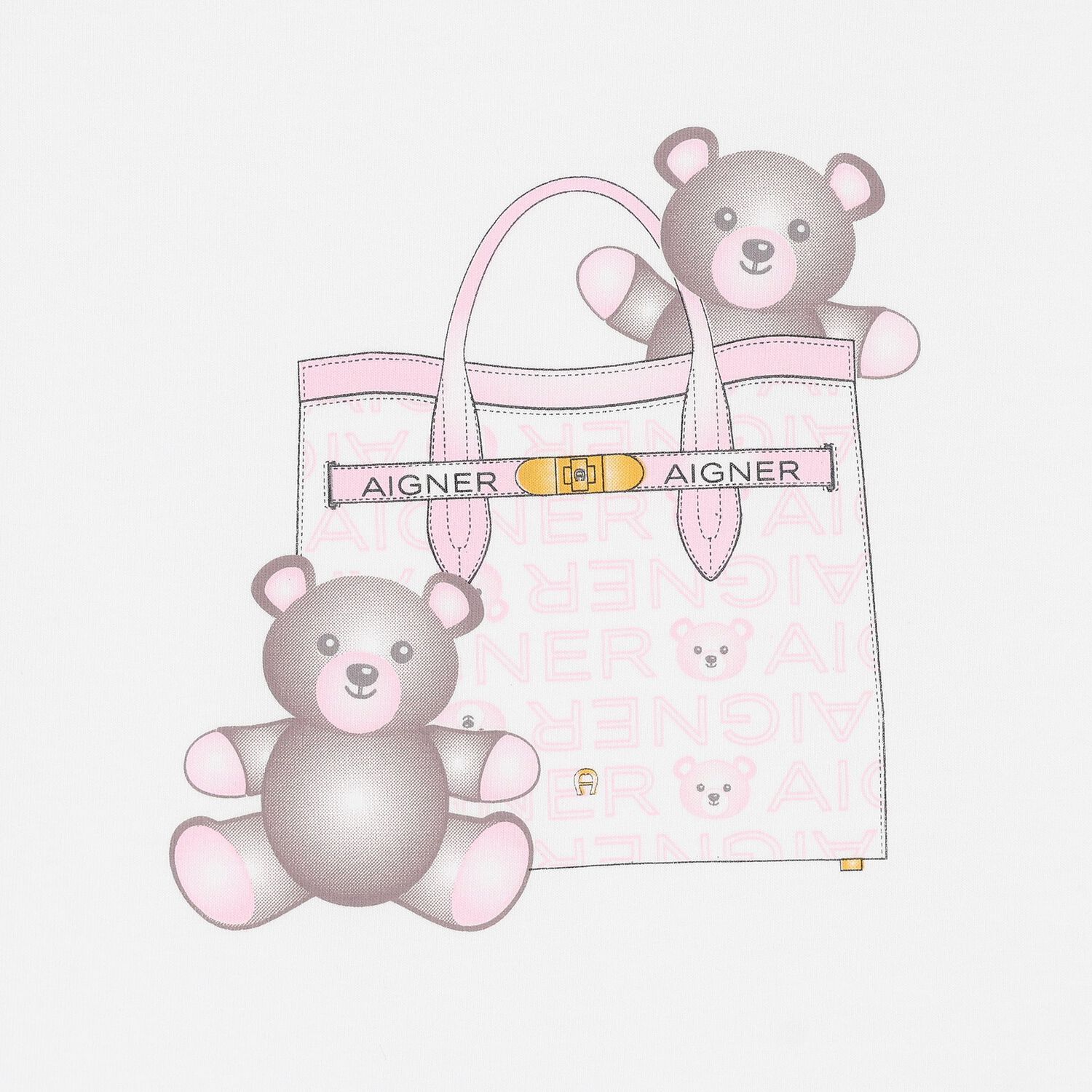 Girls White & Pink Logo Pyjamas, 1, hi-res image number null