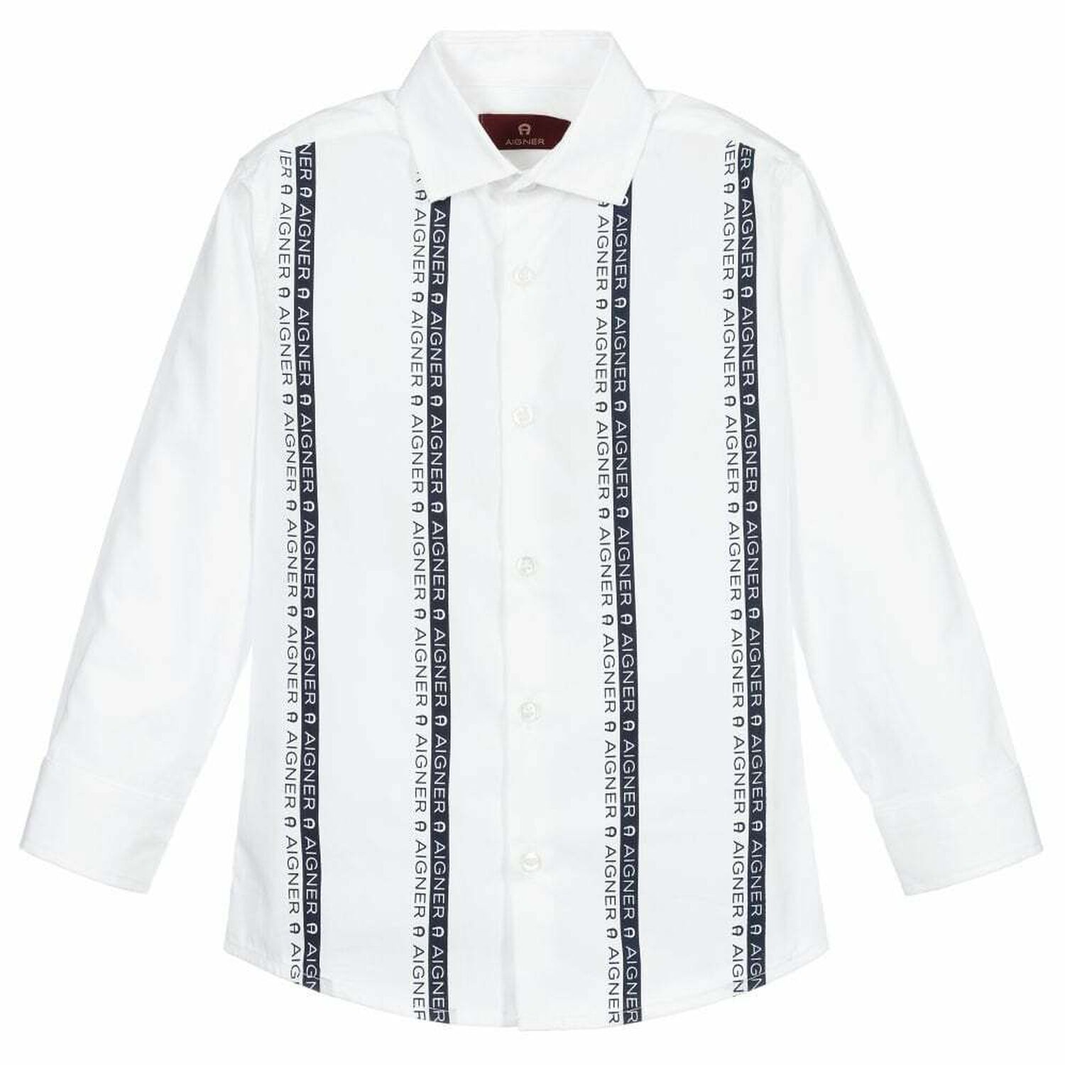 Boys White Logo Shirt, 1, hi-res