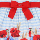 Girls Blue & White Striped Dress, 1, hi-res