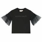 Girls Black Logo T-Shirt, 1, hi-res