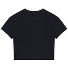 تيشيرت بالشعار باللون الكحلى للبنات, 1, hi-res