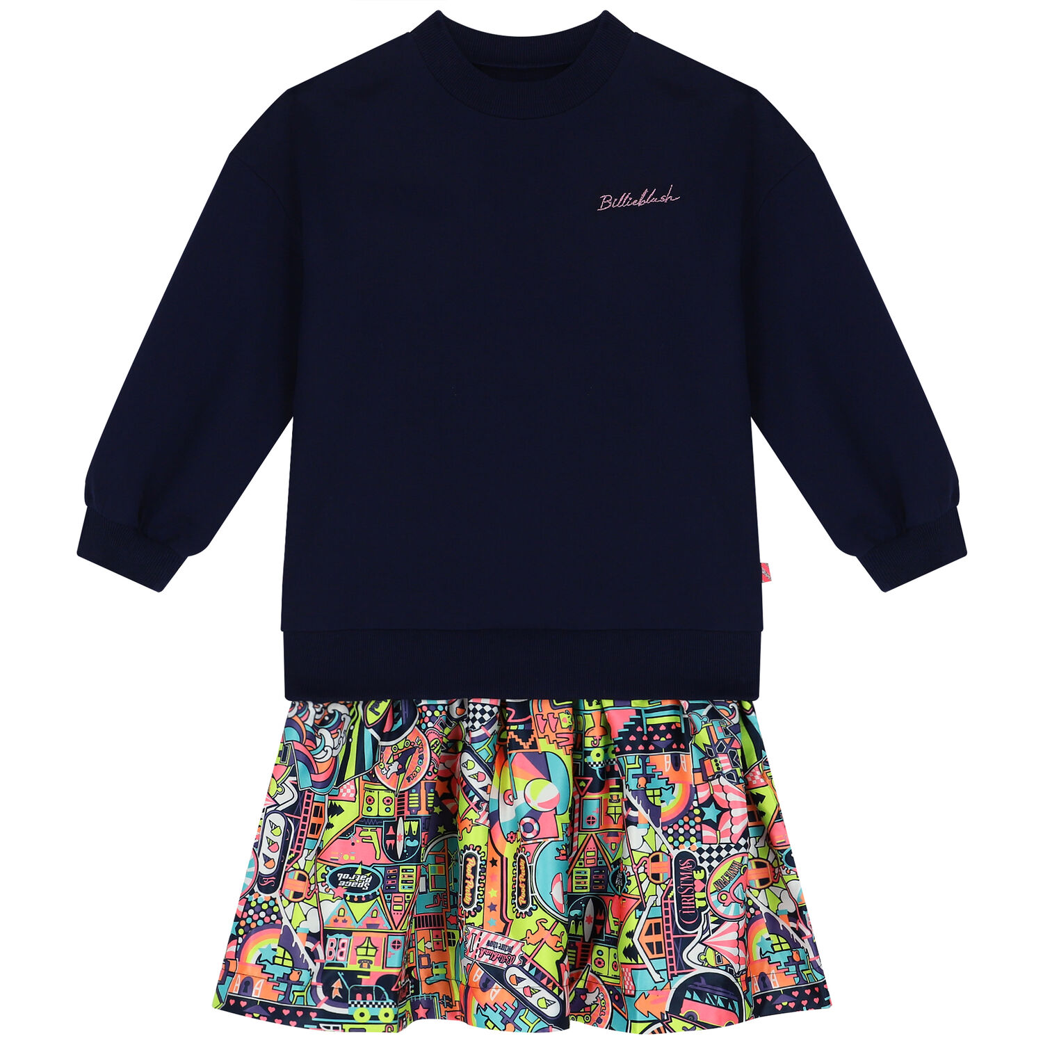 فستان سويت شيرت باللون الكحلى, 1, hi-res